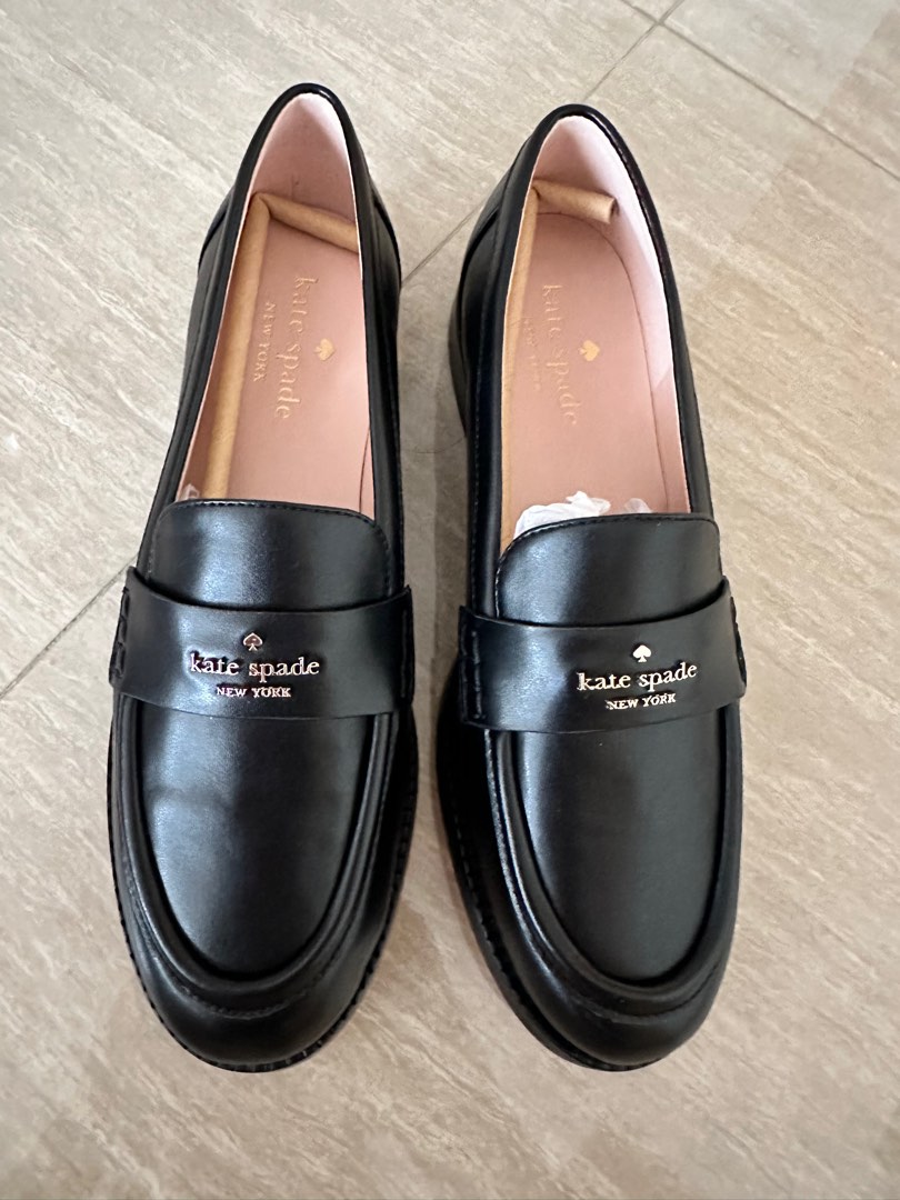 Kate spade black loafers sale