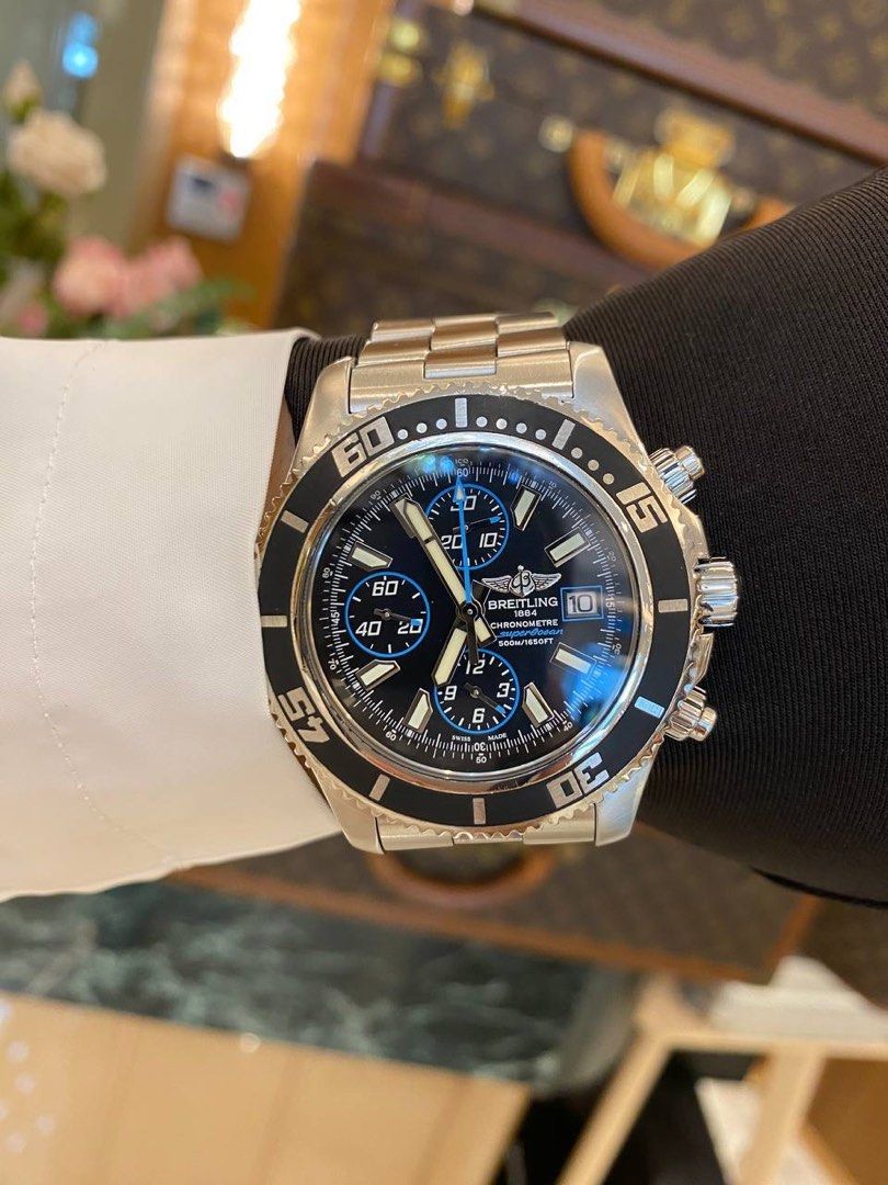 BREITLING SUPEROCEAN CHRONOGRAPH II BLUE DIAL SCALE 44MM AUTOMATIC YEAR 2018 WATCH
