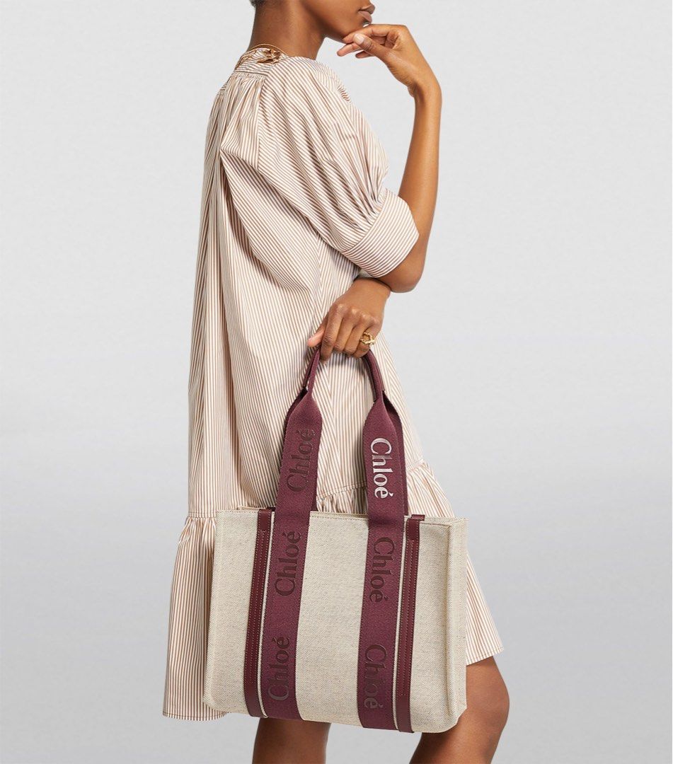 Chloe Woody Burgundy Tote Bag Luxury Bags Wallets on Carousell