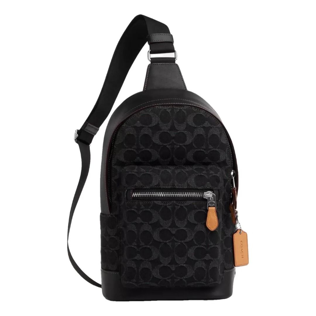 Coach West Pack In Signature Denim Men Crossbody Sling Shoulder Bag Men s Fashion Bags Sling Bags on Carousell