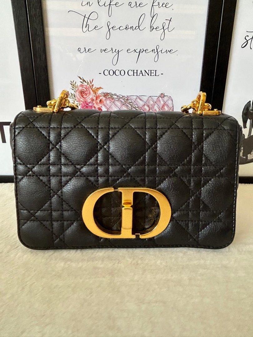 Dior Small Caro Bag (Category: Luxury Bags & Wallets) located in Manila. Submitted by bagislifeshop (Listing ID 1321489770, Image 3). Description: ☑️Available in Pampanga ✅Condition: 9/10 ✅Material: Quilted lambskin ✅Colour: Black in GHW ✅Size: 20 x 12 x 7 cm ✅Inclusions: Dustbag, chain, cards and box .