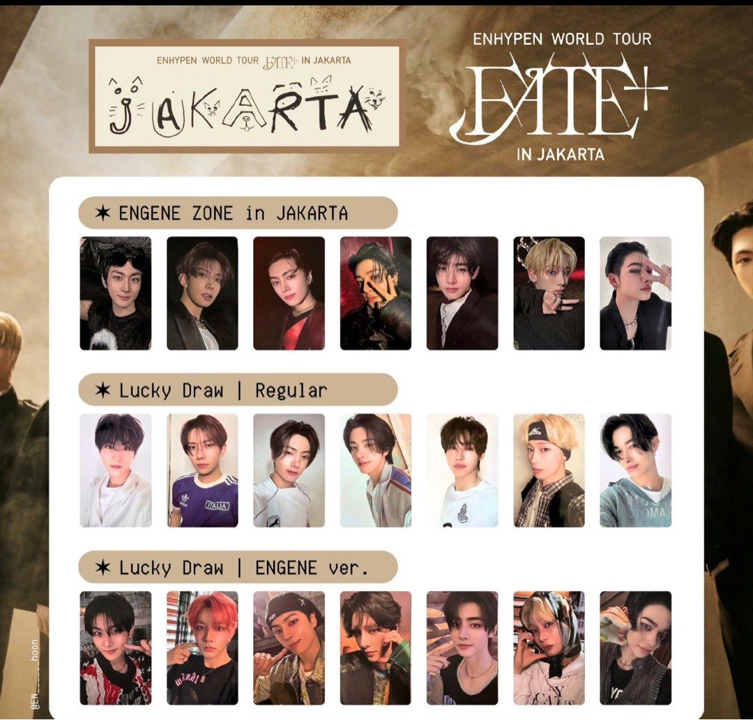 ENHYPEN FATE IN JAKARTA ENGENE ZONE LUCKYDRAW PHOTOCARD PC