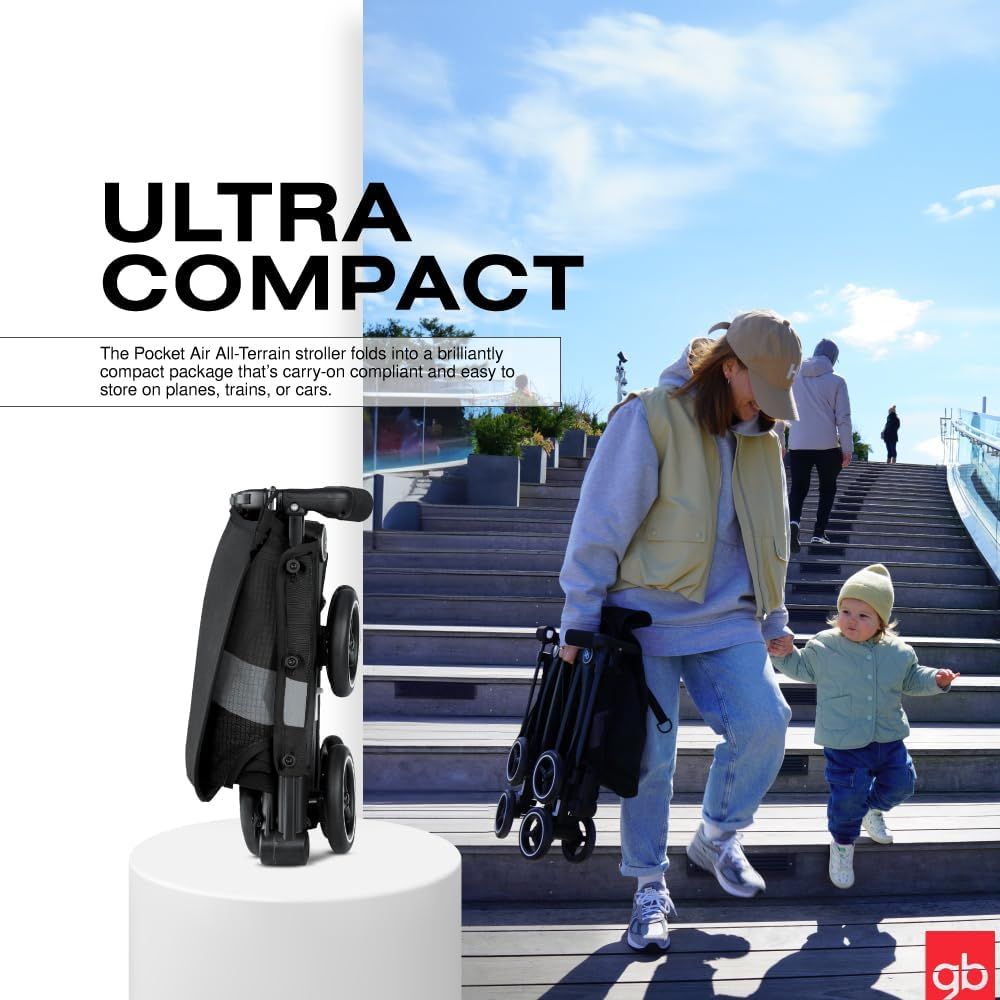 gb Pockit Air All Terrain Ultra Compact Lightweight Travel Stroller with Breathable Fabric in Velvet Black Velvet Black Pockit Air Babies Kids Going Out Strollers on Carousell