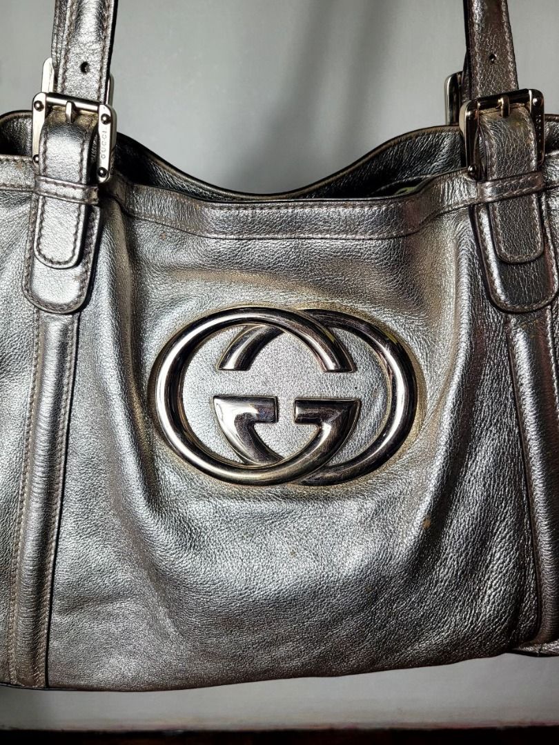 Gucci Metallic Gold GG Shoulder tote bag