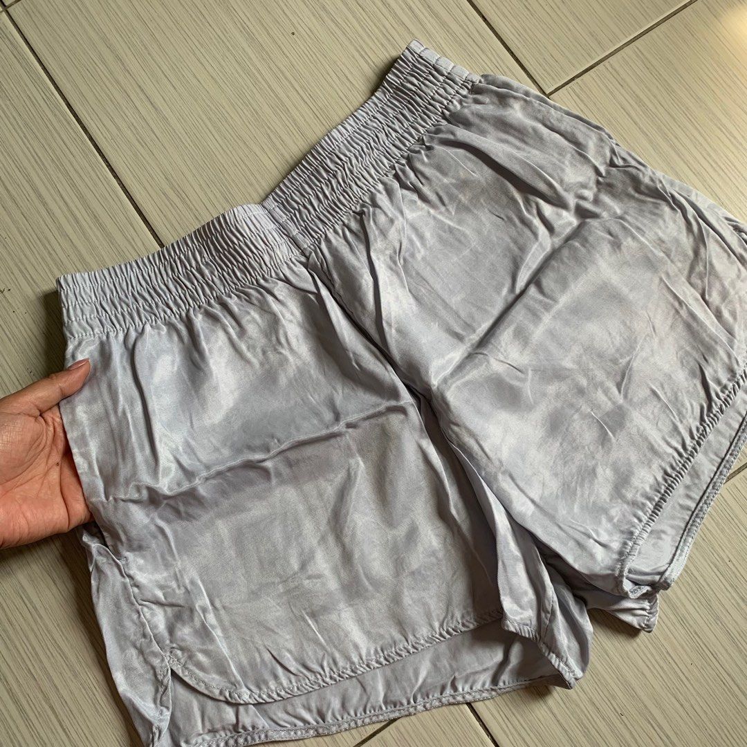 H M silk gray shorts Women s Fashion Bottoms Shorts on Carousell