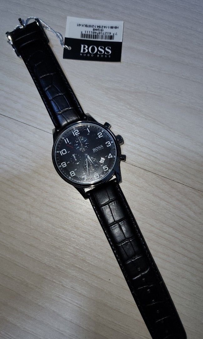 Hugo boss watches mens black on sale