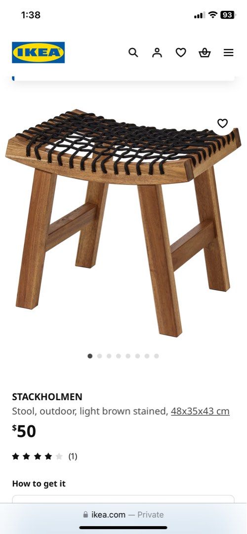 IKEA Stackholmen wooden stool Furniture Home Living Furniture Chairs on Carousell