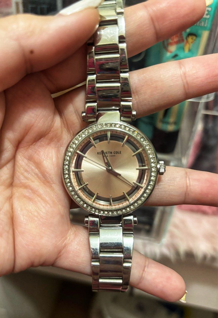 Kenneth Cole silver watch (Category: Women's Watches) located in Cainta. Submitted by ricaching (Listing ID 1321646449, Image 2). Description: Guaranteed authentic! Bought this in the store for 6k. With light scratches but still looks like new. No box included..