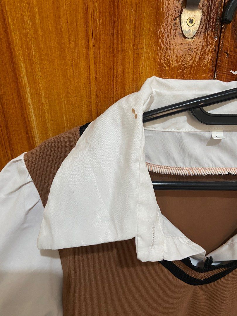 Korean Knitted Polo Dress (Category: Dresses) located in Manila. Submitted by kt___. (Listing ID 1321565148, Image 2). Description: Rfs: Decluttering Issue: Funda stain sa collar pero di masyado halata, hindi ko pa nattry i-bleach so baka pwede pa matanggal. Also, size L ang nakalagay sa dress pero for XS-S talaga siya.