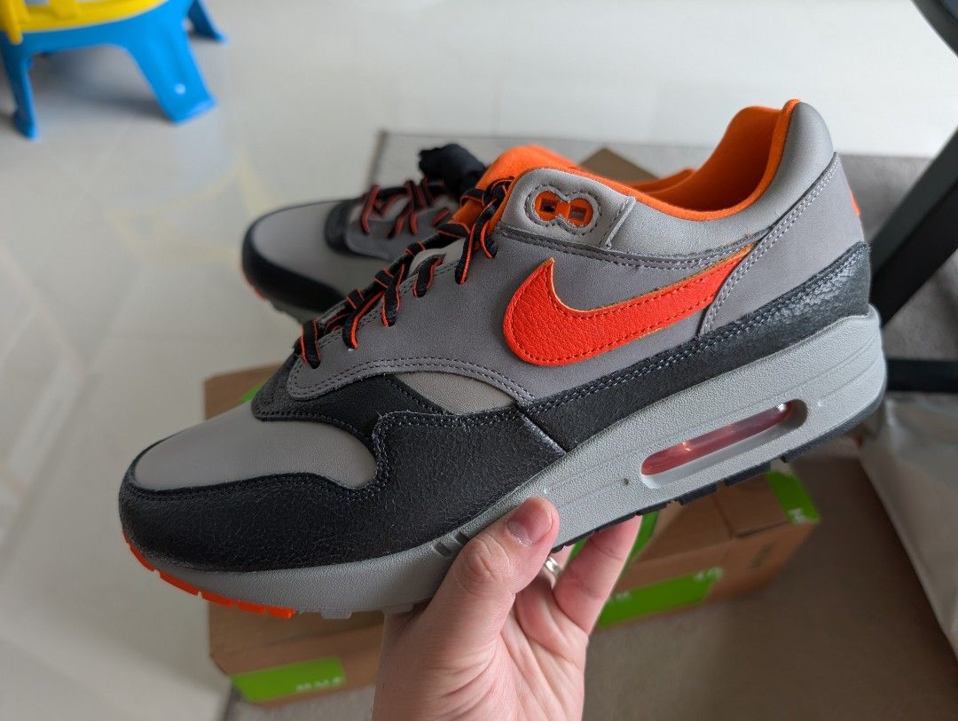 Nike Air Max 1 x HUF Orange US12 UK11 Men s Fashion Footwear Sneakers on Carousell
