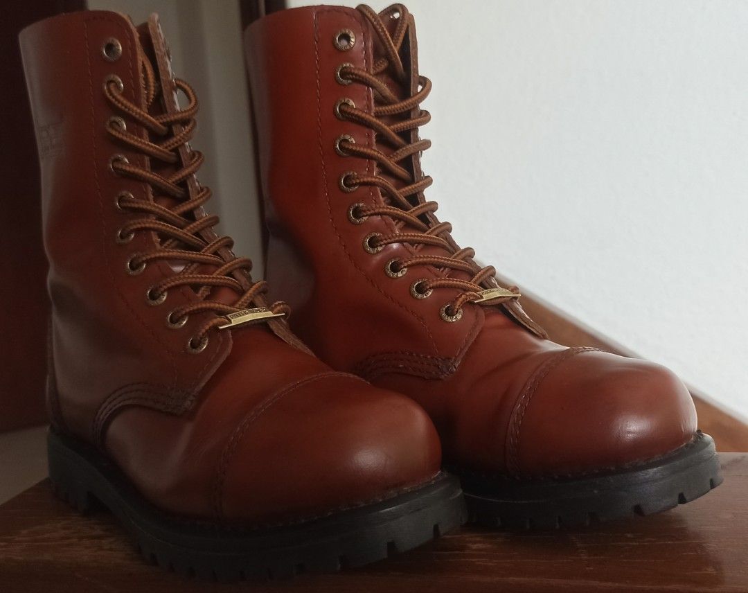 PathFinder Genuine Leather Motorcycle Boots Goodyear Welt Vintage British Tooling Boots Women s Fashion Footwear Boots on Carousell