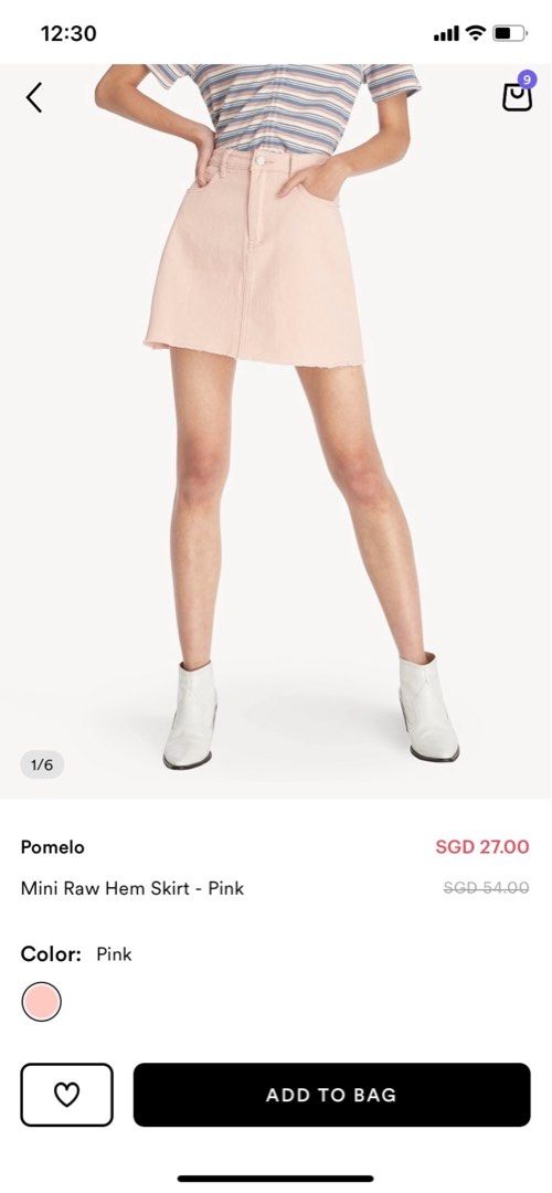 Pomelo Raw Hem Pink Denim Skirt size XXL SIZE 34 Women s Fashion Bottoms Skirts on Carousell