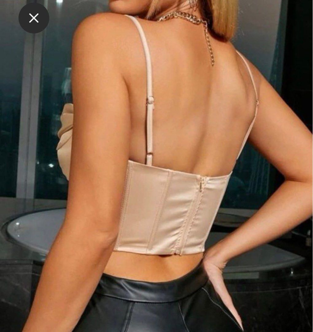 rosegold bustier corset satin