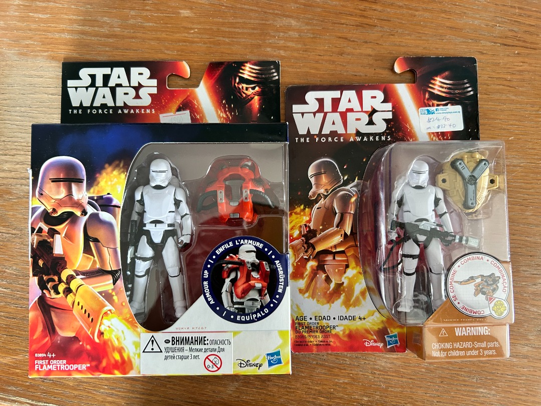 STAR WARS THE FORCE AWAKENS SET OF 2 INDIVIDUAL BOX SET THE FIRST ORDER FLAME TROOPER