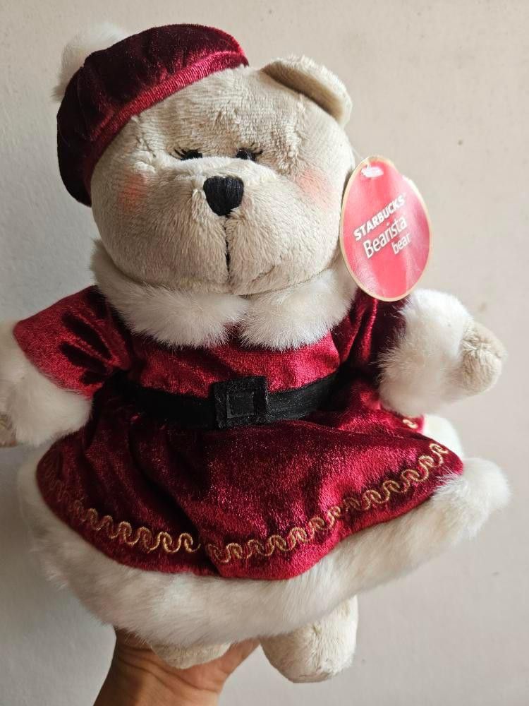 Starbucks Bearista bears (Category: Plushies & Soft Toys) located in Cabuyao City. Submitted by lanie3091 (Listing ID 1321502250, Image 1). Description: For sale. Starbucks bearista bears NOTE: with musty smell due to storage Mrs Santa, w/ tag - 900 CNY Ox, sealed, w/ tag - 950 Holiday 2019, no hang tag - 700 each CNY rat, w/ tag - 750 PH barong, w/ peeled-off shoes - 750 shipping fee c/o buyer MOP: BDO, Gcash or Maya.
