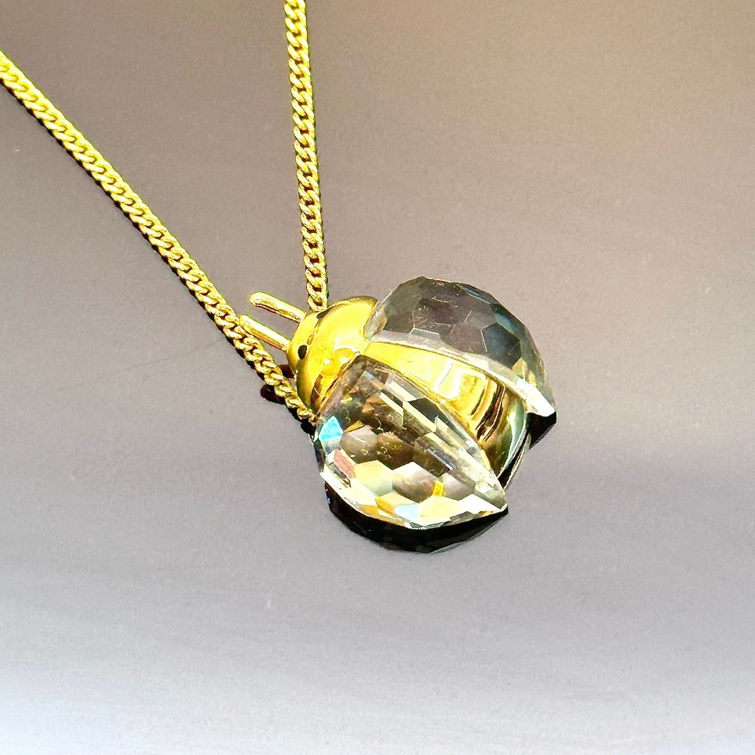 THP-Swarovski Crystal Beetle Necklace, Women's Fashion, Jewelry