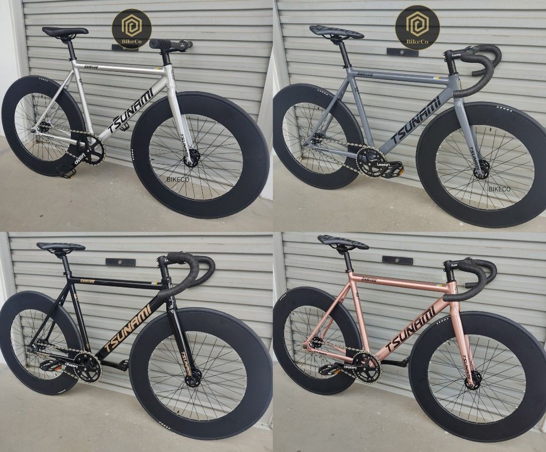 TSUNAMI SNM 100 X LEGEND 90MM Aero Fixie Deep Section Fixed Gear Bike Set Up