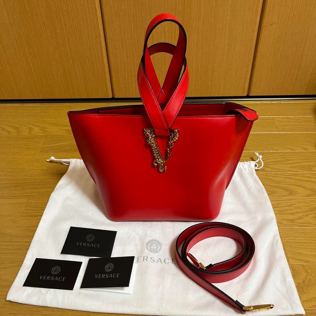 VERSACE VIRTUS Bucket Bag in Red Luxury Bags Wallets on Carousell