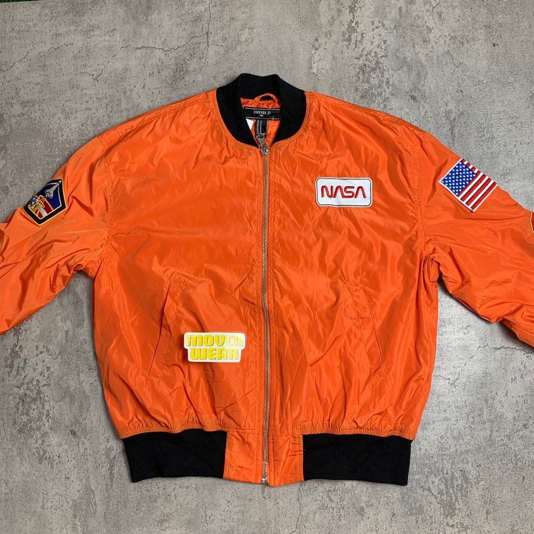 Orange nasa jacket forever 21 top