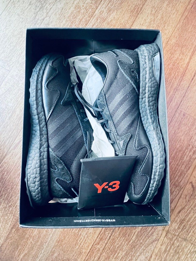 Y3 x Adidas ALL BLACK RHISU RUN sports shoe, Luxury, Sneakers