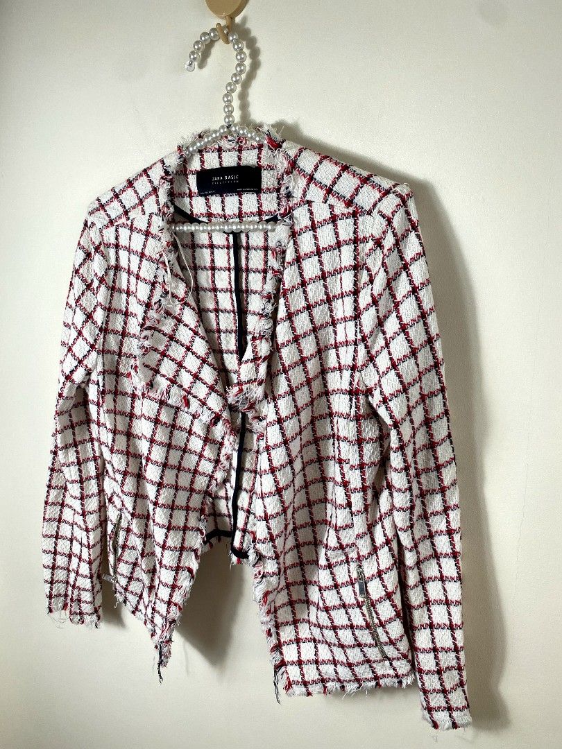 Frayed tweed jacket zara cheap