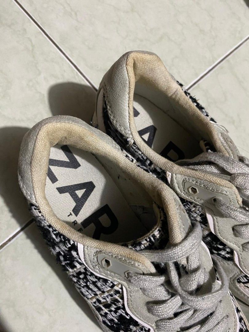 Zara tweed sneakers outlet