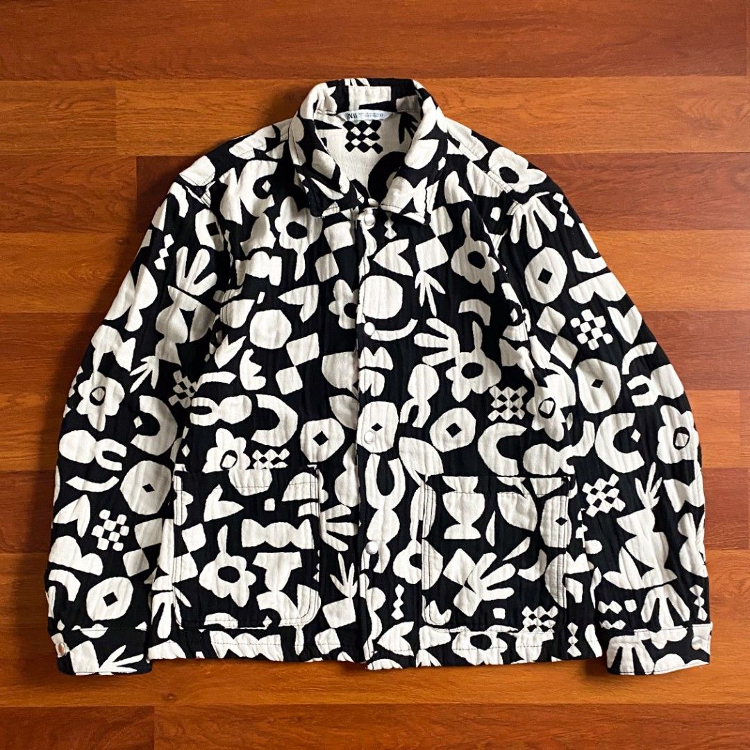 Coats Blouson Garcon Zara Zara Geometric Jacket XL Pria, Fesyen