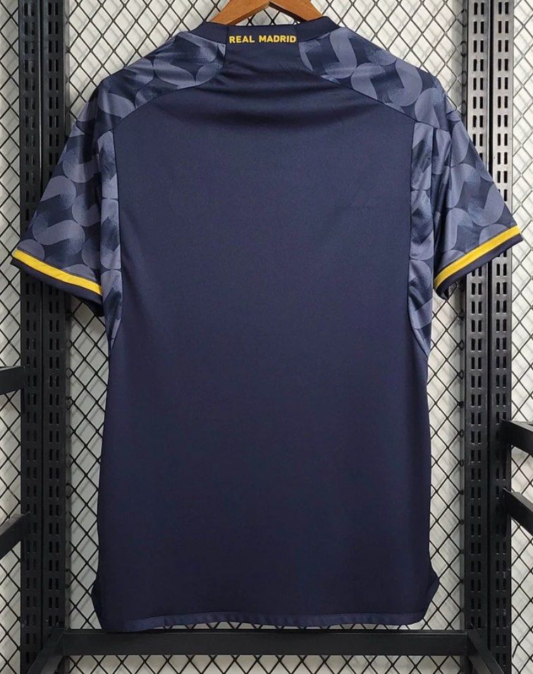 2023/2024 Real Madrid Away Football Jersey (Category: Activewear) located in Singapore. Submitted by jerseysyouneed (Listing ID 1321701375, Image 2). Description: Negotiations possible Brand new; not even used once, will order newly from vendor for each order(authentic replica: vendors from Dubai), with packaging Any size possible With/without longs sleeve With/without name number.