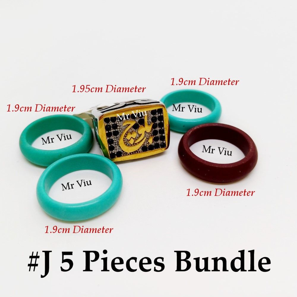 J Bundle Rings Mens Size 5 Pcs Total Mens Guys Boys Lelaki 2508