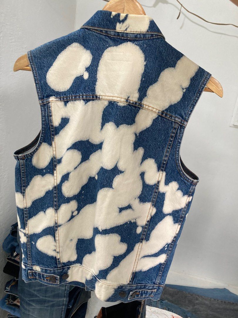 Bleached denim vest on sale