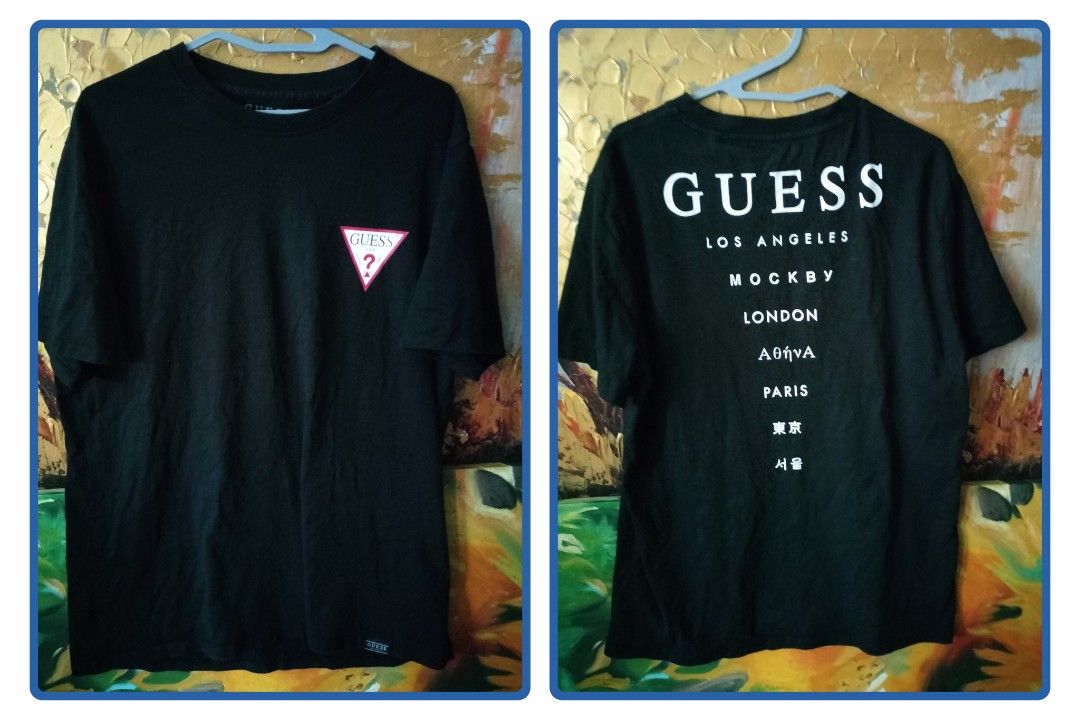 Authentic Guess Limited Edition Countries Back Logo T Shirt size XL