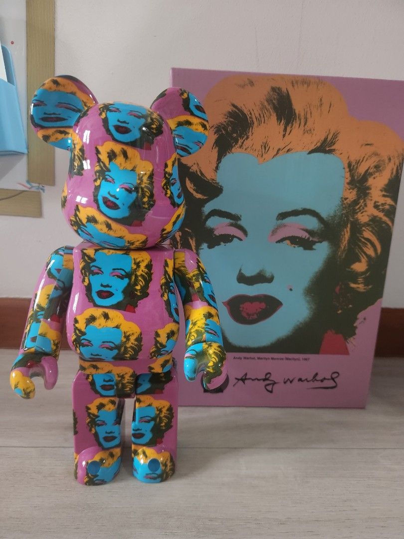 Bearbrick Andy Warhol Marilyn Monroe 400% + 100% – Medicom Toys Set