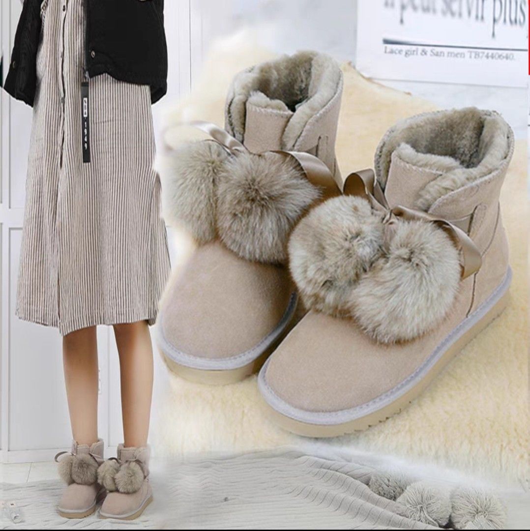 Winter boots with pom poms on sale