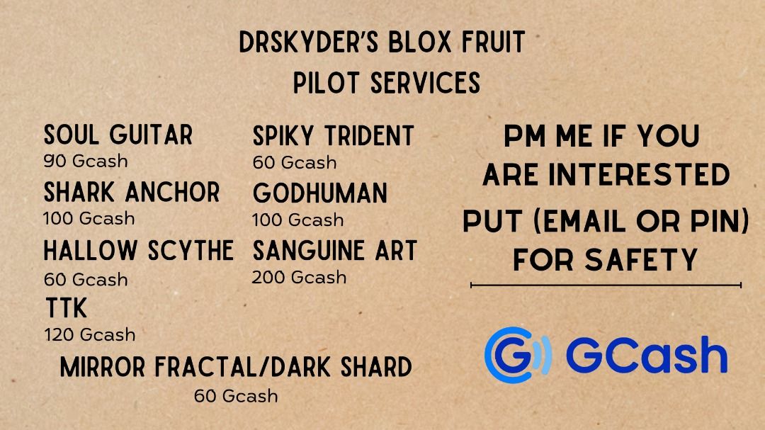 Blox Fruit Pilot Services (Category: In-Game Products) located in Caloocan City. Submitted by climax675805561 (Listing ID 1321685761, Image 2). Description: Closed on Tuesdays and Thursdays.