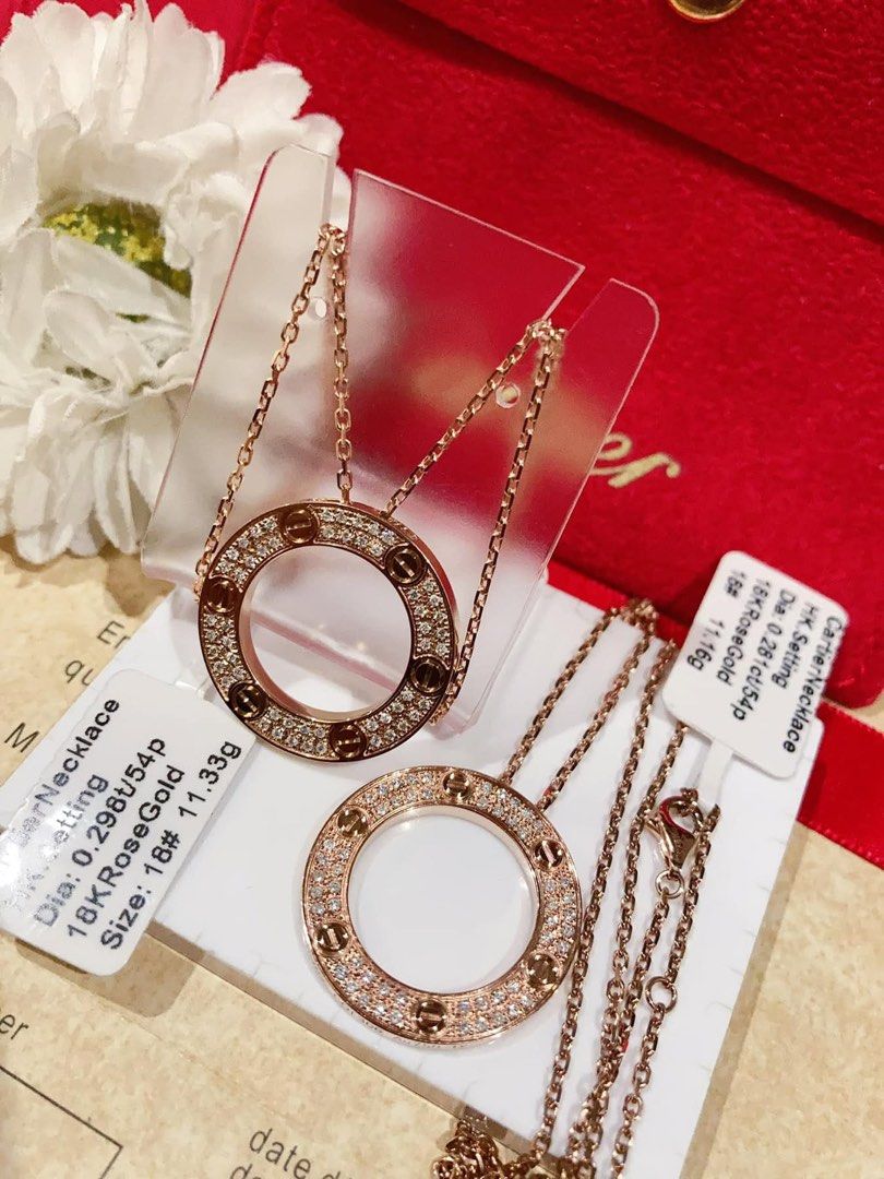 Cartier love necklace used hot sale