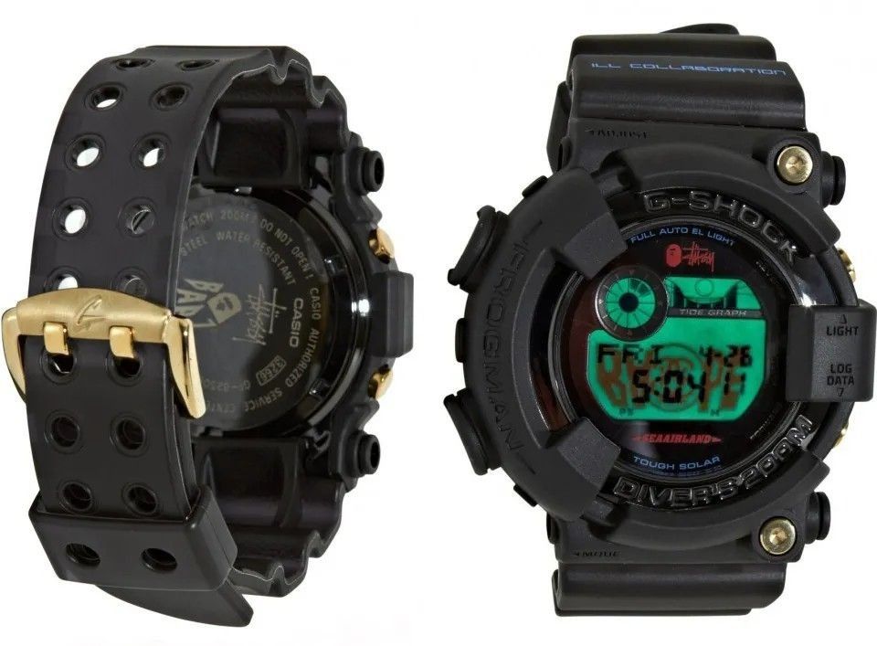 Casio G-Shock GF-8250BS STUSSY BAPE APE FROGMAN x Stussy x Bape collabs