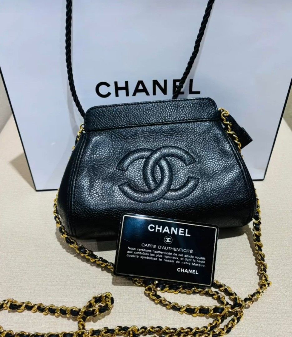 Chanel Vintage Caviar Leather Small Chain CC SHoulder Bag Luxury Bags Wallets on Carousell