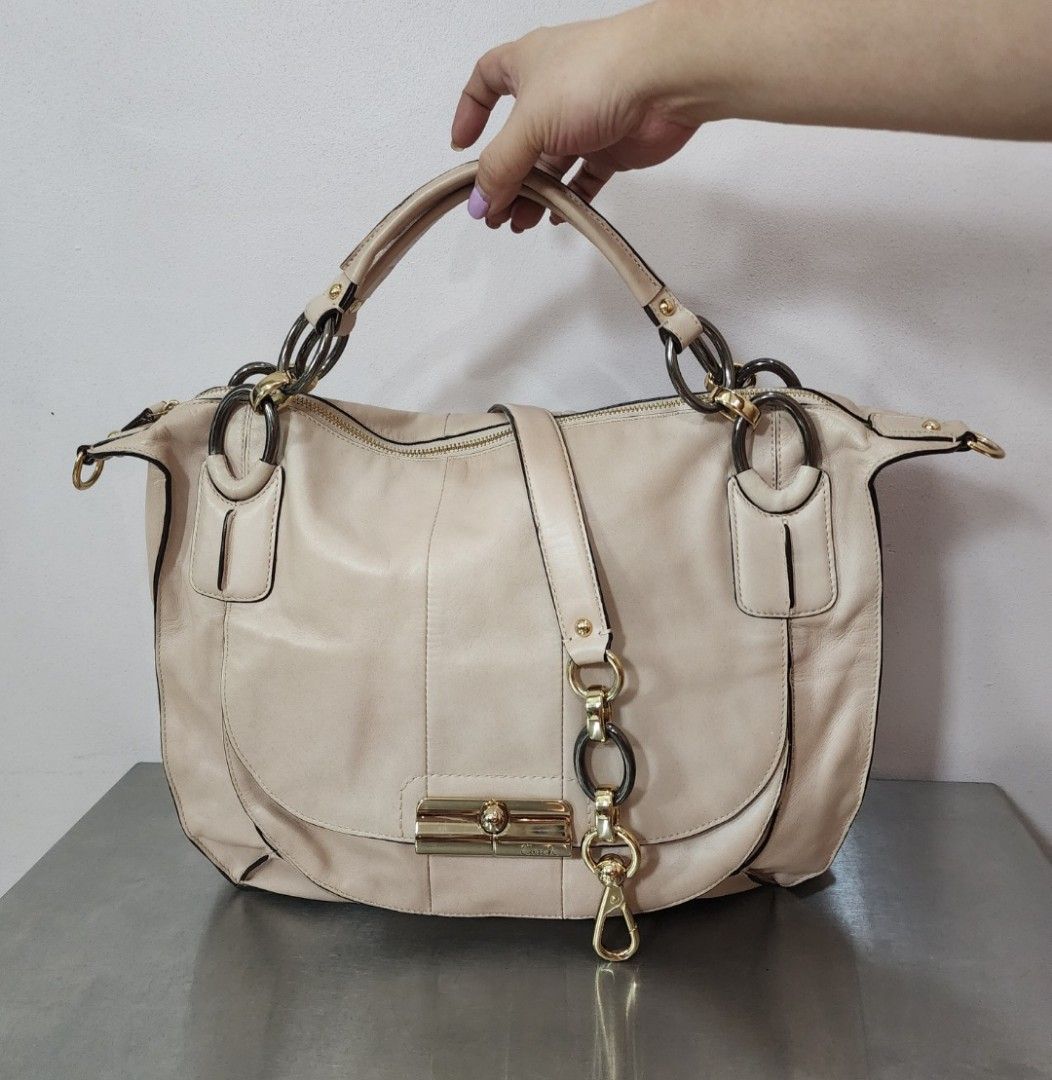 Coach Kristin Elevated Leather Round Satchel Bag Women s Fashion Bags Wallets Cross body Bags on Carousell