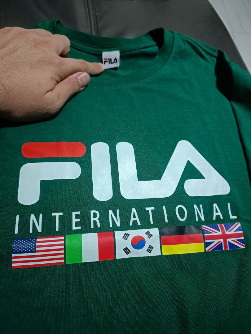 Green and red fila shirt shop