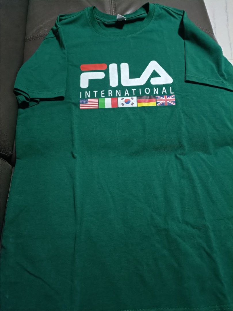 Dark green fila shirt deals