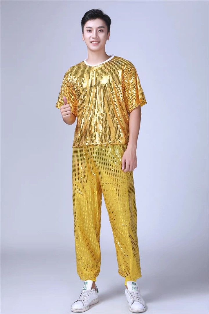 Yellow glitter top discount