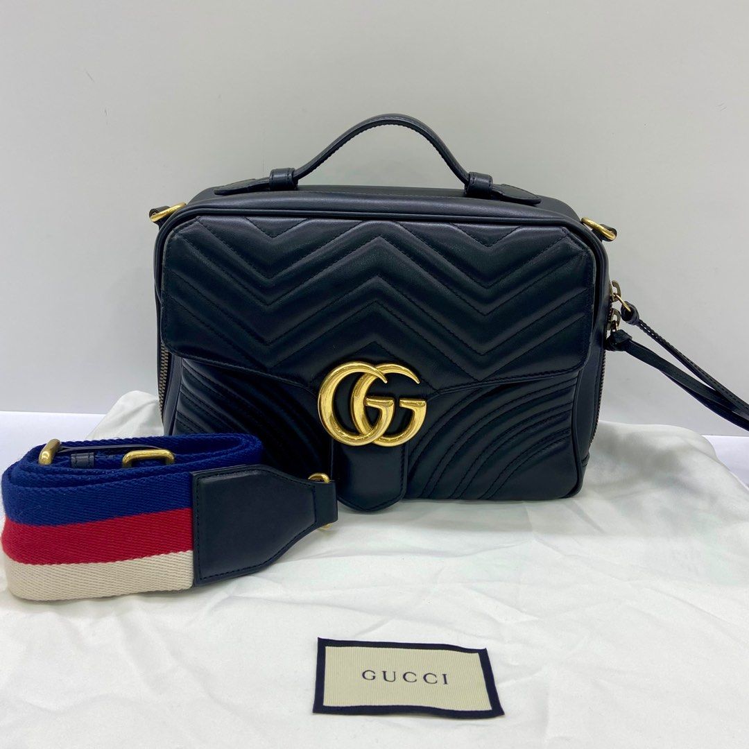 GUCCI 498100 MARMONT BLACK 2WAY BAG 247044423 Luxury Bags Wallets on Carousell