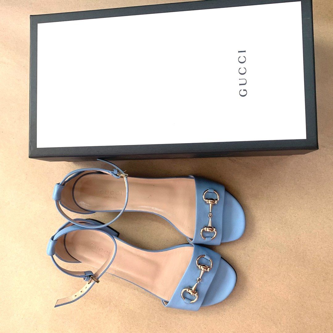 Gucci Blue Sandals Women s Fashion Footwear Flats Sandals on Carousell