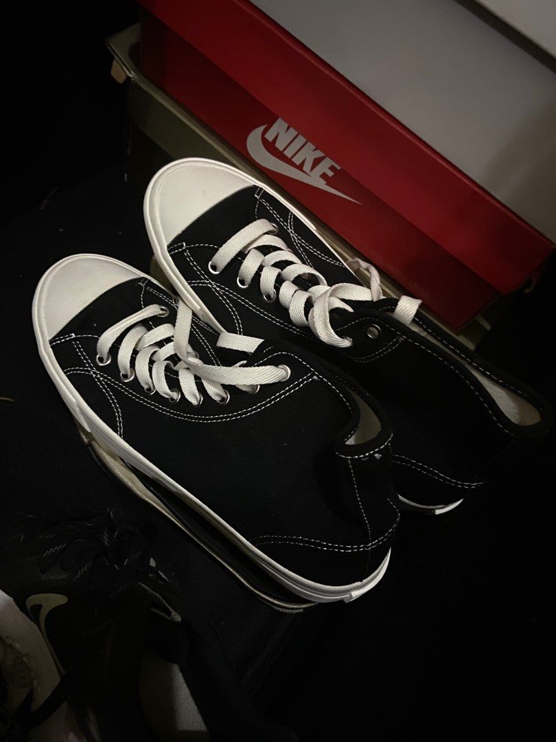 H M sneakers black canvas authentic brand new Converse chucks taylor like Women s Fashion Footwear Sneakers on Carousell