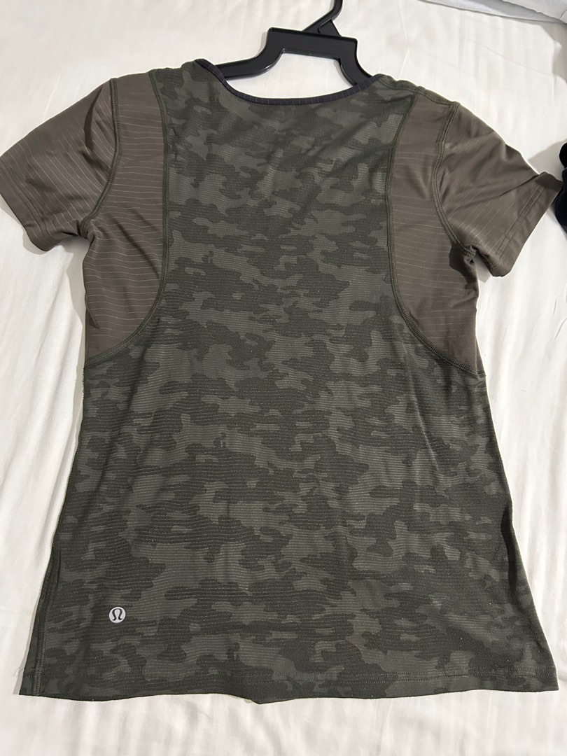 Lululemon green camo top size 4 Women s Fashion Activewear on Carousell