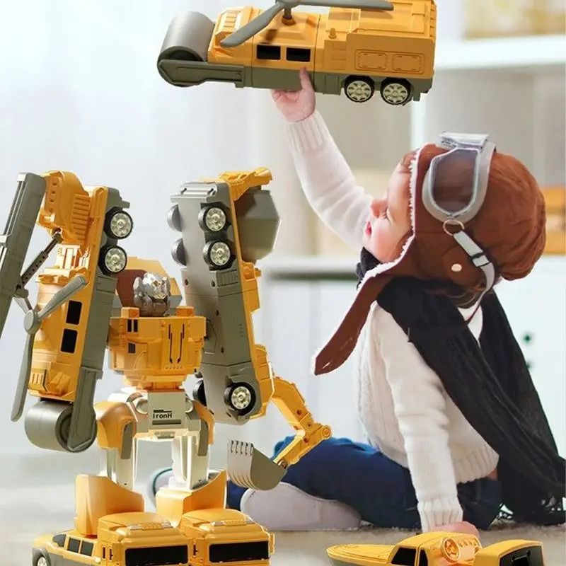 Magnetic Transform Engineering Car Assembled Toys DIY Kids Assembly ...