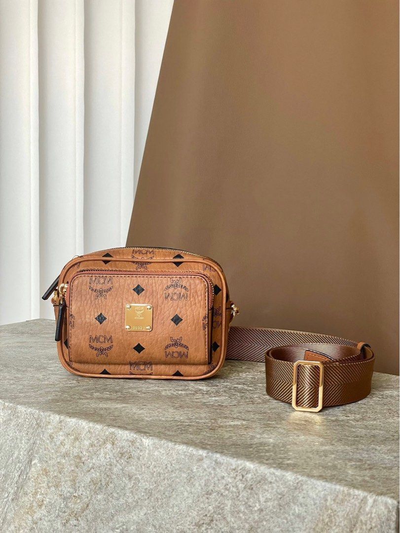 MCM Aren Visetos camera Bag For Unisex MCG009S Authentic