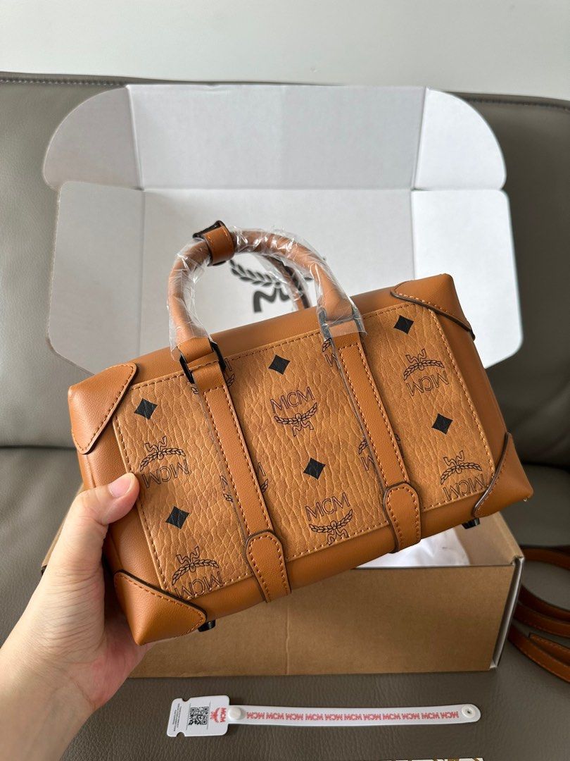 MCM Soft Berlin Visetos Cross body Bag For Women 65014 001A Authentic Women s Fashion Bags Wallets Cross body Bags on Carousell