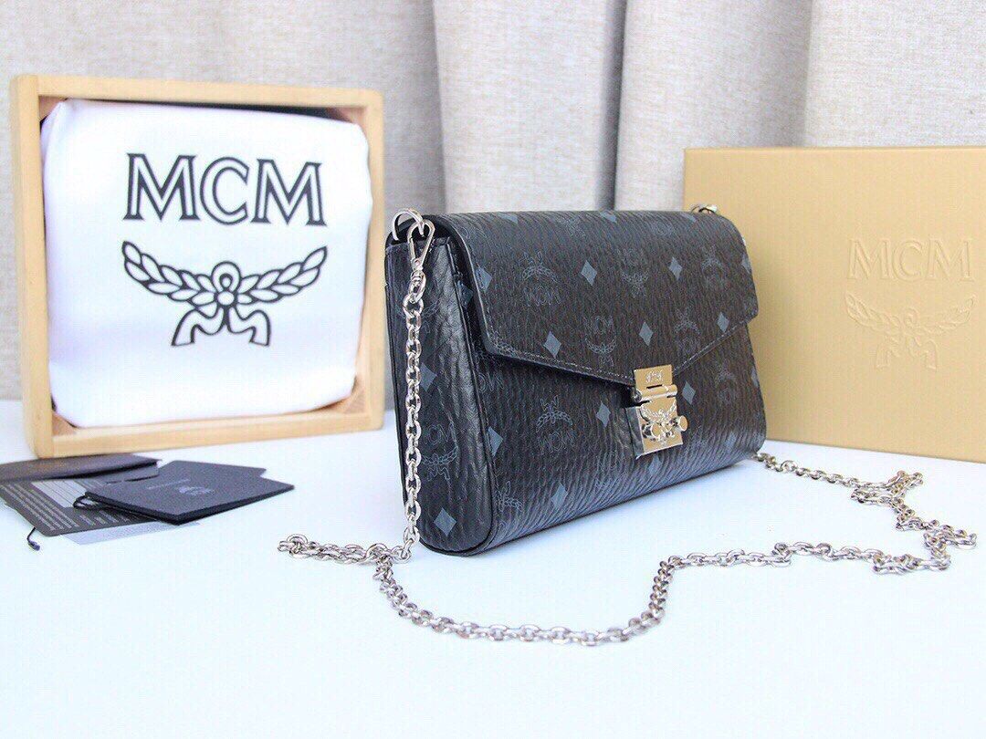 MCM Visetos 19 Sling Bag For Women MCG004D Authentic