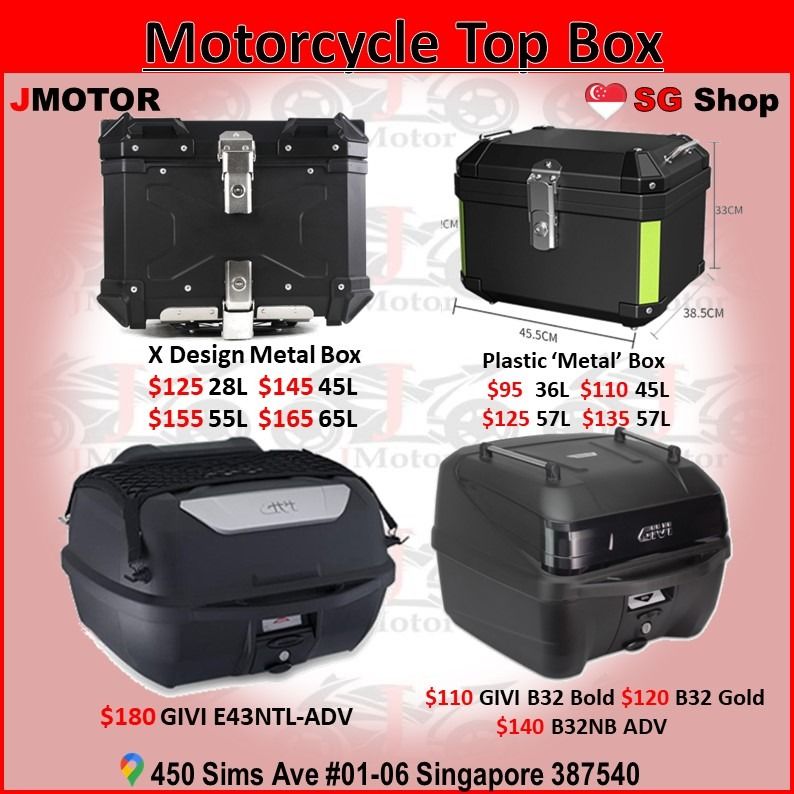 motorcycle top box givi box metal box aluminium box Motorcycles Motorcycle Accessories on Carousell